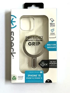 Speck Presidio Perfect-Clear Grip MagSafe w/ ClickLock Case for iPhone 15 - Picture 1 of 10