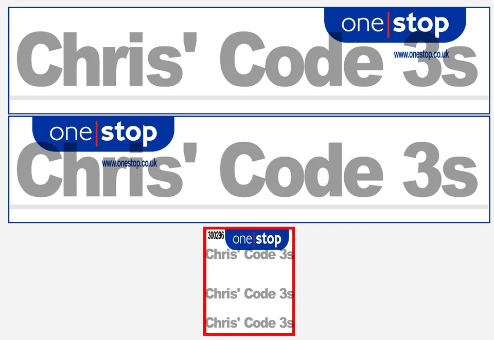 Code 3 Adhesive Vinyl Trailer Decals - One Stop - 1/50 1/64 1/76 1/148 - Image 1 of 1