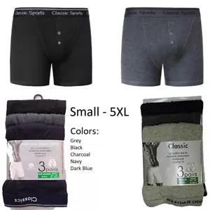 3/6/12 Mens Classic Sport Assorted Plain Colors Cotton Rib Boxer Shorts in S-6XL - Picture 1 of 1