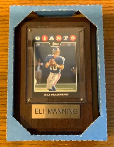 NRFB NY GIANTS  ELI MANNING Topps card on PLAQUE  GIANTS  FOOTBALL Cover
