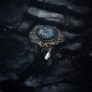 Princess of Moon Ranni Copper/Silver Resin Handmade Jewelry Dark Moon Ring Gift - Picture 1 of 24