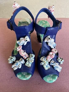 Irregular Choice Teddy Bear Blue Shoes UK Size 4 Euro 37 - Imagen 1 de 6