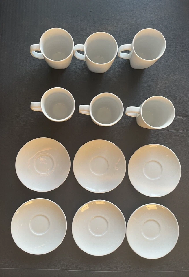 Juego de 6 tazas y platillos de café espresso blancos IKEA 365 Susan Pryke 2,5" excelente Foto 1 de 4