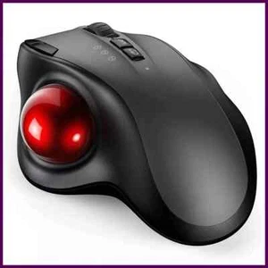 Trackball Wireless Mouse Pro Rechargeable Bluetooth 2.4G Mice - Adjustable DPI - Picture 1 of 12