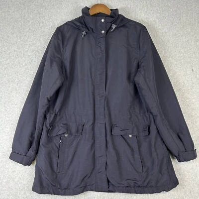 Lands' End Jacket Men XL Navy Windbreaker Fleece Lined Hooded Utility Outdoor - Image 1 of 4