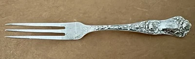 RARO TENEDOR DE FRESA INDIVIDUAL SHIEBLER STERLING AMERICAN BEAUTY ROSE 5” 1895 Foto 1 de 4