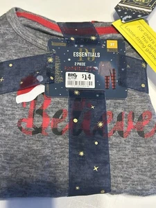 NWT Jammies For Your Families ‘BELIEVE’ Christmas Pajamas Child’s Size 3T Kids - Picture 1 of 4