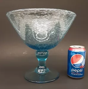 LA VERRERIE DE BIOT Signed French Art Glass BUBBLES 9+" Centerpiece Footed Bowl - Picture 1 of 23