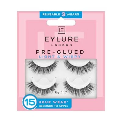  Pre-Glued Wispy Light Texture Eyelashes, No.117, Twin Pack  - Image 1 of 4