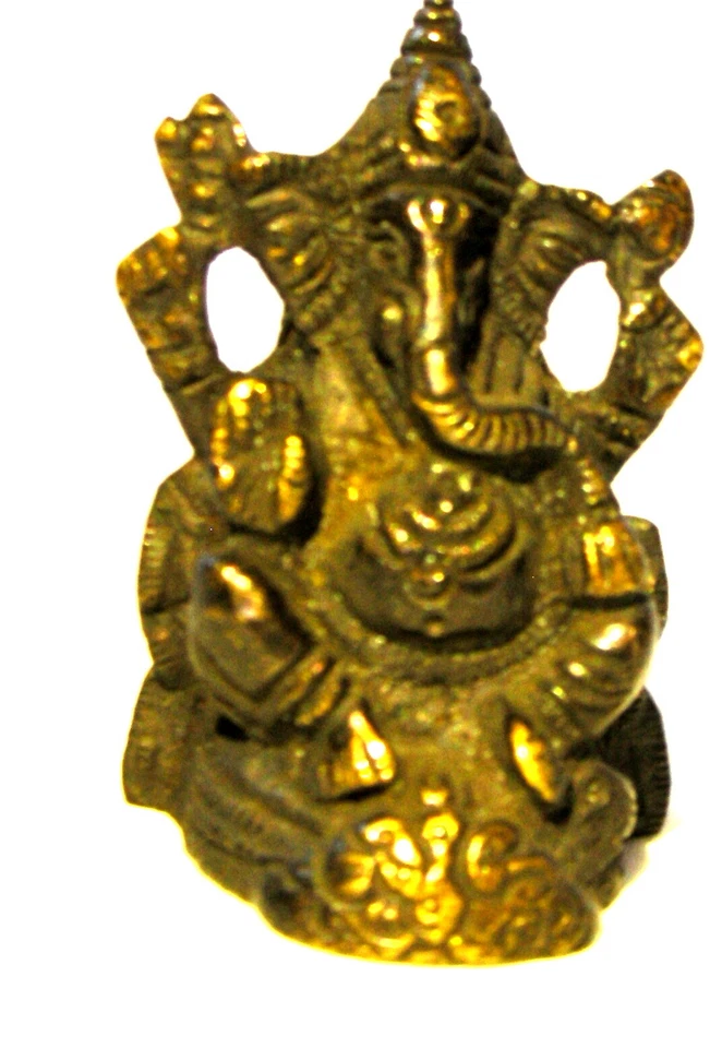2WHOLESALE LOT HANDMADE BRASS GANESH STATUE MADE IN INDIA: 2 " TALL : SET OF 2 - Image 1 of 1