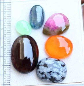 54.40 Ct Tourmaline Kyanite Hessonite Mixed Lot Natural Cabochon Loose Gemstone - Picture 1 of 4