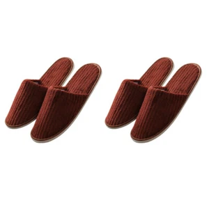 2 Pairs Cotton Plush Slippers Indoor Slippers Hotel Slippers - Picture 1 of 12