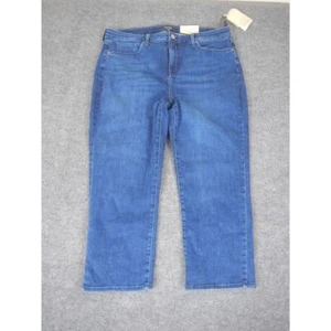 NYDJ Capri Back Petal Jeans Size 14 Blue Hem Medium Wash Denim New w/ Tags - Picture 1 of 18