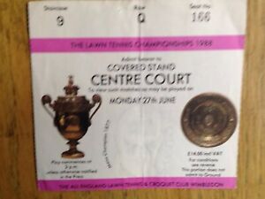 Wimbledon Centre Court ticket 27th June 1988