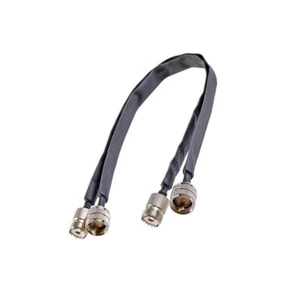 Window/Door Pass Through Flat Feed Through PL259 UHF Male TO SO239 Female Cable - Bild 1 von 2