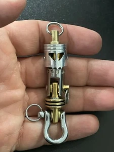 KYLINK Omega Double Shackle EDC Carabiner Keychain Key Ring with Brass Skull - Picture 1 of 5