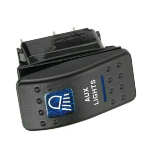 Blue AUX LIGHTS Toggle Rocker Switch For Motorcycle 4X4 SUV ATV UTV Truck JT - Picture 1 of 4