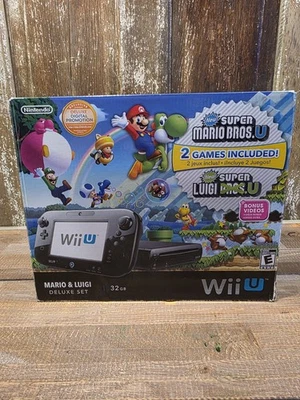 Nintendo Wii U Deluxe 32GB Handheld System - Black | Mario Bros U Bundle - Image 1 of 4