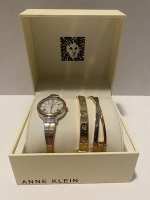 Juego de pulsera y reloj Anne Klein oro rosa/plata nuevo Foto 1 de 4