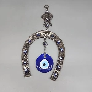 Turkish Traditional Handmade Decorative Ornament Horseshoe Evil Eye Metal   - Picture 1 of 6