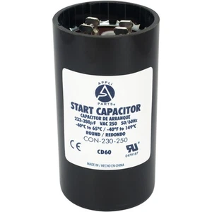 Condensador de arranque del motor Appli Parts 233-280 Mfd (microfaradios) uF 250VAC universal - Imagen 1 de 8