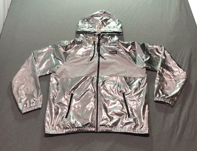 Chaqueta Cortavientos Victoria's Secret ROSA Grande Retro Anorak Futurista Metálica Foto 1 de 4