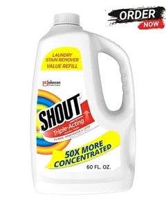 Shout Active Enzyme Laundry Stain Remover Spray, Triple-Acting, Penetrates 60oz - Picture 1 of 6