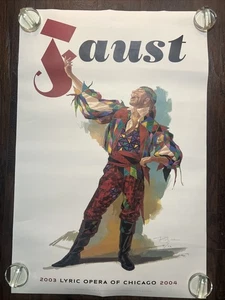 Vintage Original Lyric Opera of Chicago Faust Poster 2003 Season Goethe 36”x24” - Picture 1 of 7