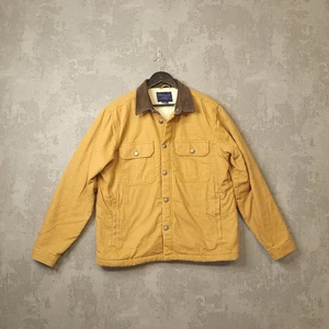 Joules Chore Jacket Men's Medium Brown 100% Cotton Fleece Lined Button-Front - Picture 1 of 10