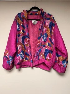 Laura Katherine 100% Silk Windbreaker Jacket Size L - Picture 1 of 6