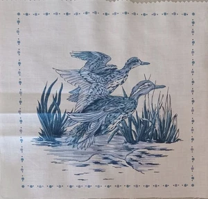 Marcus Bros ~ Landleben ~ "Entenpaar" ~ Baumwollstoff Panel ~ 8"x8" - Bild 1 von 3