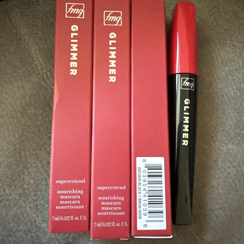 (3) BROWN BLACK AVON FMG GLIMMER Super Extend NOURISHING Mascara Lot 3