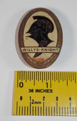 Raro 1929 1930 1931 Willys-Knight Coche Radiador Automotriz Emblema Insignia Logo EE. UU. Foto 1 de 4