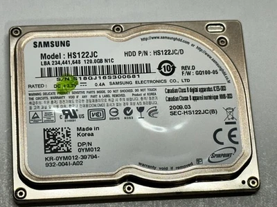 Samsung 120GB HS122JC 1.8" CE hard drive for notebook/ IPOD/ Video camera. - Image 1 of 3