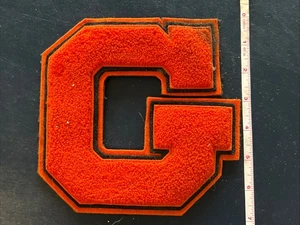 Vintage Letterman chenille Patch Letter G Orange & Black - Picture 1 of 4