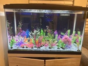 27604 AREA PICK UP ONLY! 55 gal. Fish Tank, Stand, Hood, Dual filter & Heater - Picture 1 of 2