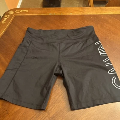 Calvin Klein Women's High Waisted Bike Shorts Blue Size L - Image 1 of 4