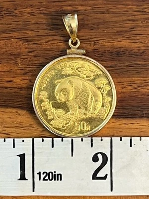 1997 1/2oz .999 Gold Chinese Panda Pendant - Image 1 of 4