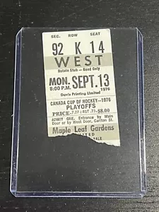 Sept 13 1976, CAN Cup Final - Canada v Czech Ticket Stub from Maple Leaf Gardens - Picture 1 of 2