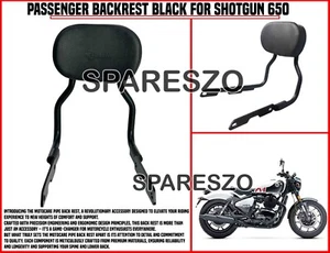 "PASSENGER BACKREST, BLACK" FOR ROYAL ENFIELD SHOTGUN 650 - Picture 1 of 15
