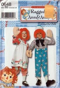 Costume Halloween modello Simplicity 9375 Raggedy Ann Andy ragazzi ragazze taglia 3-8 - Foto 1 di 2
