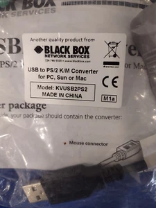 Black Box KVUSB2PS2 Black Keyboard Video Mouse (KVM) Cable x2 (1 open, 1 sealed) - Picture 1 of 10