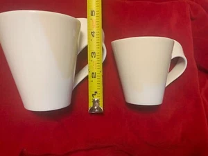 Tazas de café blancas Villeroy Boch 1748 Luxemburgo New Wave de 4 y 8 oz - Imagen 1 de 5
