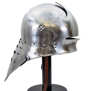 Medieval Gothic Helmet, Larp Cosplay Battle Warrior German Armour Helmet - Bild 1 von 3