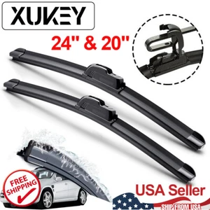 Front Windshield Wiper Blades Direct Connect Driver & Passenger 24" + 20" Wipers - Foto 1 di 10