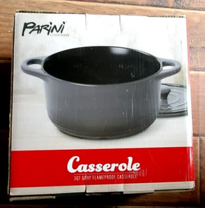 Parini Kasserolle 3 Quart grau schwer entflammbar Kasserolle mit Deckel - Bild 1 von 2