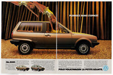1983 VOLKSWAGEN Polo CL Vintage Original 2-pages Print AD | Brown car France