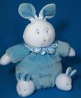 Plush Blue Rabbit Velour w/ Bunny Slippers MY first 1st Bunny Snuggie Toy Baby