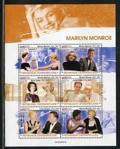 CENTRAL AFRICA 2023 MARILYN MONROE WITH JFK SHEET MINT NH - Picture 1 of 1