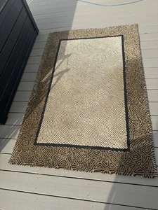 Zebra Animal Print Area Rug Shaw 100% Virgin Wool 4’x6’ - Picture 1 of 7